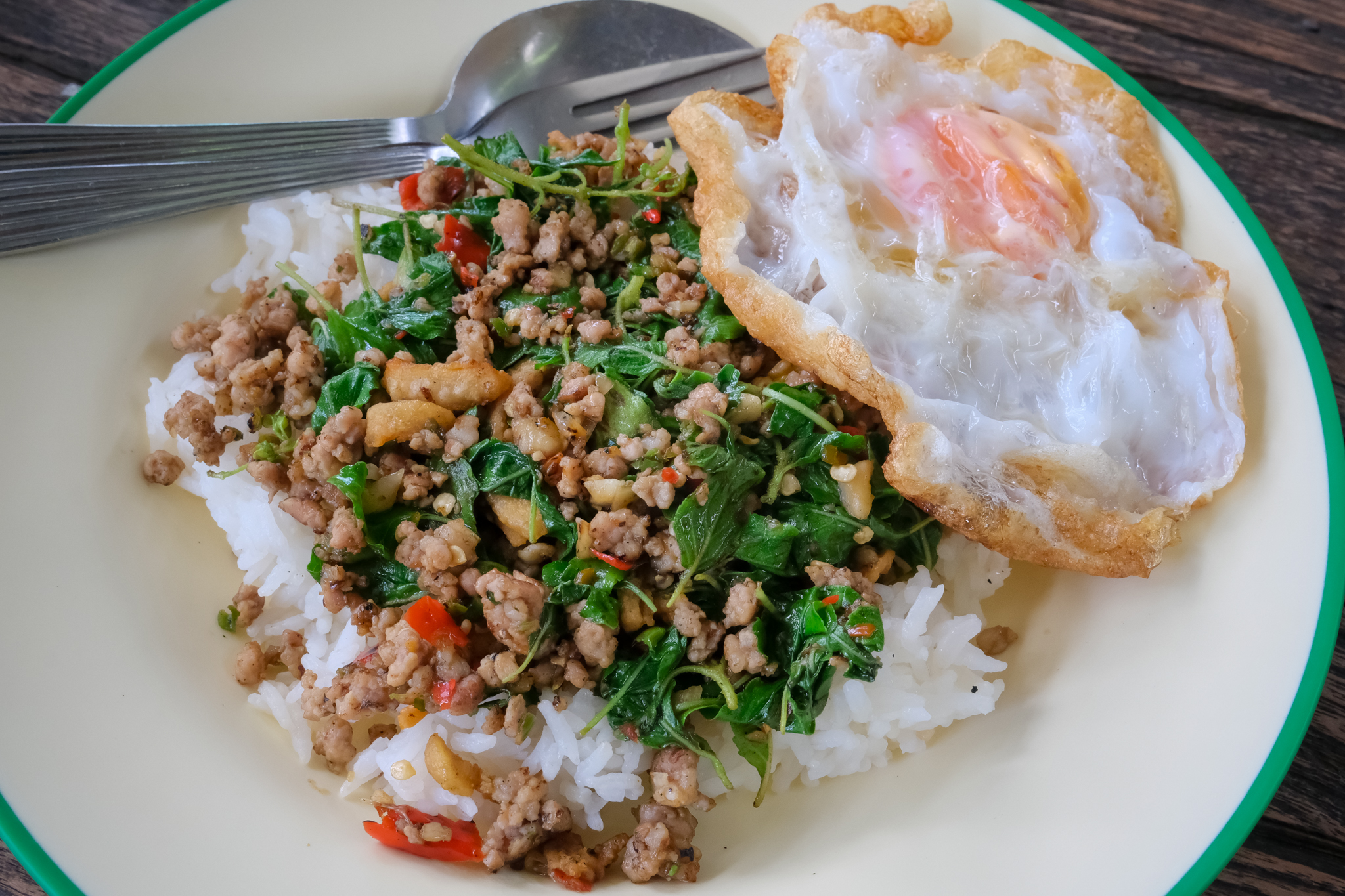 ก๋วยเตี๋ยวหมูต้มยำ (บ้านนอก) ยอดฟักแม้ว